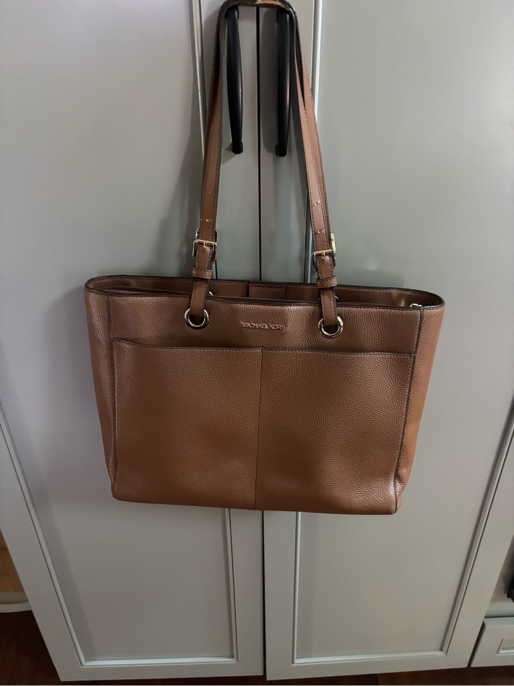 MICHAEL KORS Brown Pebbled Leather Tote Bag